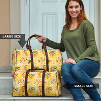 Aloha Hawaii Palaka Print Mango Plumeria Travel Bag Fresh Lemon LT7 - Polynesian Pride