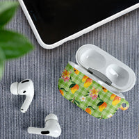 Aloha Hawaii Palaka Print Mango Plumeria AirPods Case Cool Mint LT7 - Polynesian Pride