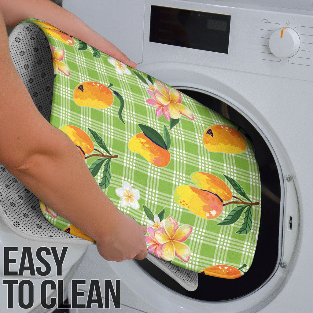 Aloha Hawaii Palaka Print Mango Plumeria Bathroom Set Cool Mint LT7 - Polynesian Pride
