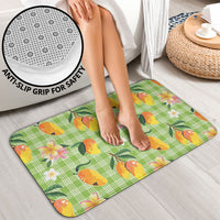 Aloha Hawaii Palaka Print Mango Plumeria Bathroom Set Cool Mint LT7 - Polynesian Pride