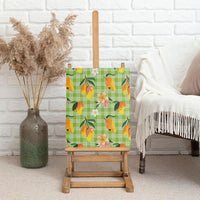 Aloha Hawaii Palaka Print Mango Plumeria Canvas Wall Art Cool Mint LT7 - Polynesian Pride