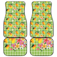 Aloha Hawaii Palaka Print Mango Plumeria Car Mats Cool Mint LT7 - Polynesian Pride