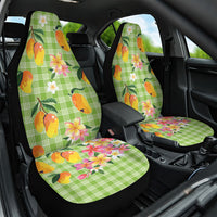 Aloha Hawaii Palaka Print Mango Plumeria Car Seat Cover Cool Mint LT7 One Size Mint - Polynesian Pride