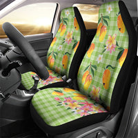 Aloha Hawaii Palaka Print Mango Plumeria Car Seat Cover Cool Mint LT7 - Polynesian Pride
