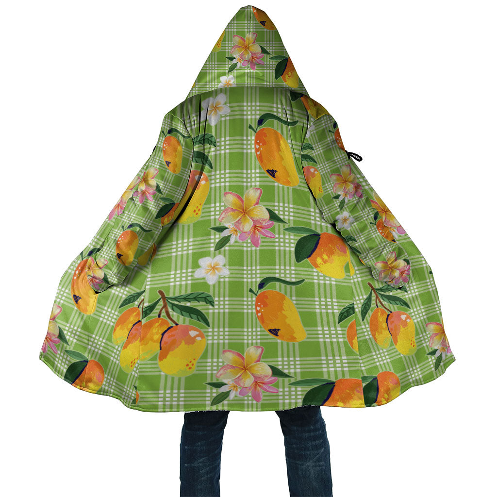 Aloha Hawaii Palaka Print Mango Plumeria Cloak Cool Mint LT7 Unisex Mint - Polynesian Pride