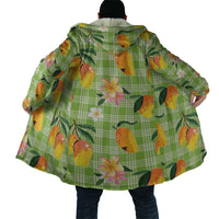 Aloha Hawaii Palaka Print Mango Plumeria Cloak Cool Mint LT7 - Polynesian Pride