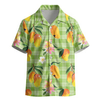 Aloha Hawaii Palaka Print Mango Plumeria Kid Hawaiian Shirt Cool Mint LT7 - Polynesian Pride