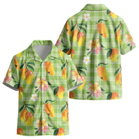 Aloha Hawaii Palaka Print Mango Plumeria Kid Hawaiian Shirt Cool Mint LT7 - Polynesian Pride