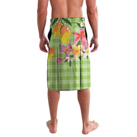 Aloha Hawaii Palaka Print Mango Plumeria Lavalava Cool Mint LT7 - Polynesian Pride