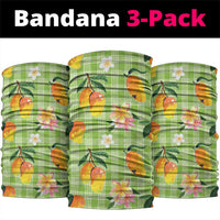 Aloha Hawaii Palaka Print Mango Plumeria Neck Gaiter Cool Mint LT7 package One Size: 25*50cm Mint - Polynesian Pride