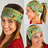 Aloha Hawaii Palaka Print Mango Plumeria Neck Gaiter Cool Mint LT7 - Polynesian Pride