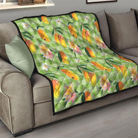 Aloha Hawaii Palaka Print Mango Plumeria Quilt Cool Mint LT7 - Polynesian Pride