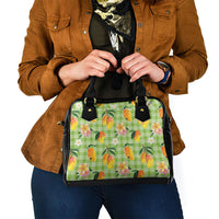 Aloha Hawaii Palaka Print Mango Plumeria Shoulder Handbag Cool Mint LT7 - Polynesian Pride