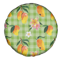 Aloha Hawaii Palaka Print Mango Plumeria Spare Tire Cover Cool Mint LT7 - Polynesian Pride