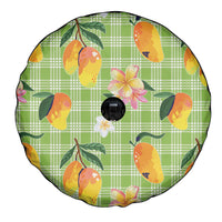 Aloha Hawaii Palaka Print Mango Plumeria Spare Tire Cover Cool Mint LT7 - Polynesian Pride