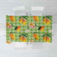 Aloha Hawaii Palaka Print Mango Plumeria Tablecloth Cool Mint LT7 Mint - Polynesian Pride
