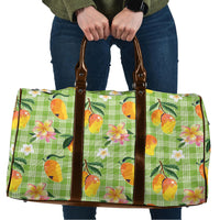 Aloha Hawaii Palaka Print Mango Plumeria Travel Bag Cool Mint LT7 Mint - Polynesian Pride