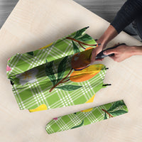 Aloha Hawaii Palaka Print Mango Plumeria Umbrella Cool Mint LT7 - Polynesian Pride