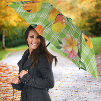 Aloha Hawaii Palaka Print Mango Plumeria Umbrella Cool Mint LT7 - Polynesian Pride