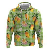 Aloha Hawaii Palaka Print Mango Plumeria Zip Hoodie Cool Mint LT7 Pullover Hoodie Mint - Polynesian Pride