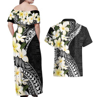 Aloha Hawaii Festive Couples Matching Off Shoulder Maxi Dress and Hawaiian Shirt Frangipani Lace Classic LT7 - Polynesian Pride