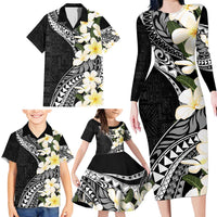 Aloha Hawaii Festive Family Matching Long Sleeve Bodycon Dress and Hawaiian Shirt Frangipani Lace Classic LT7 - Polynesian Pride