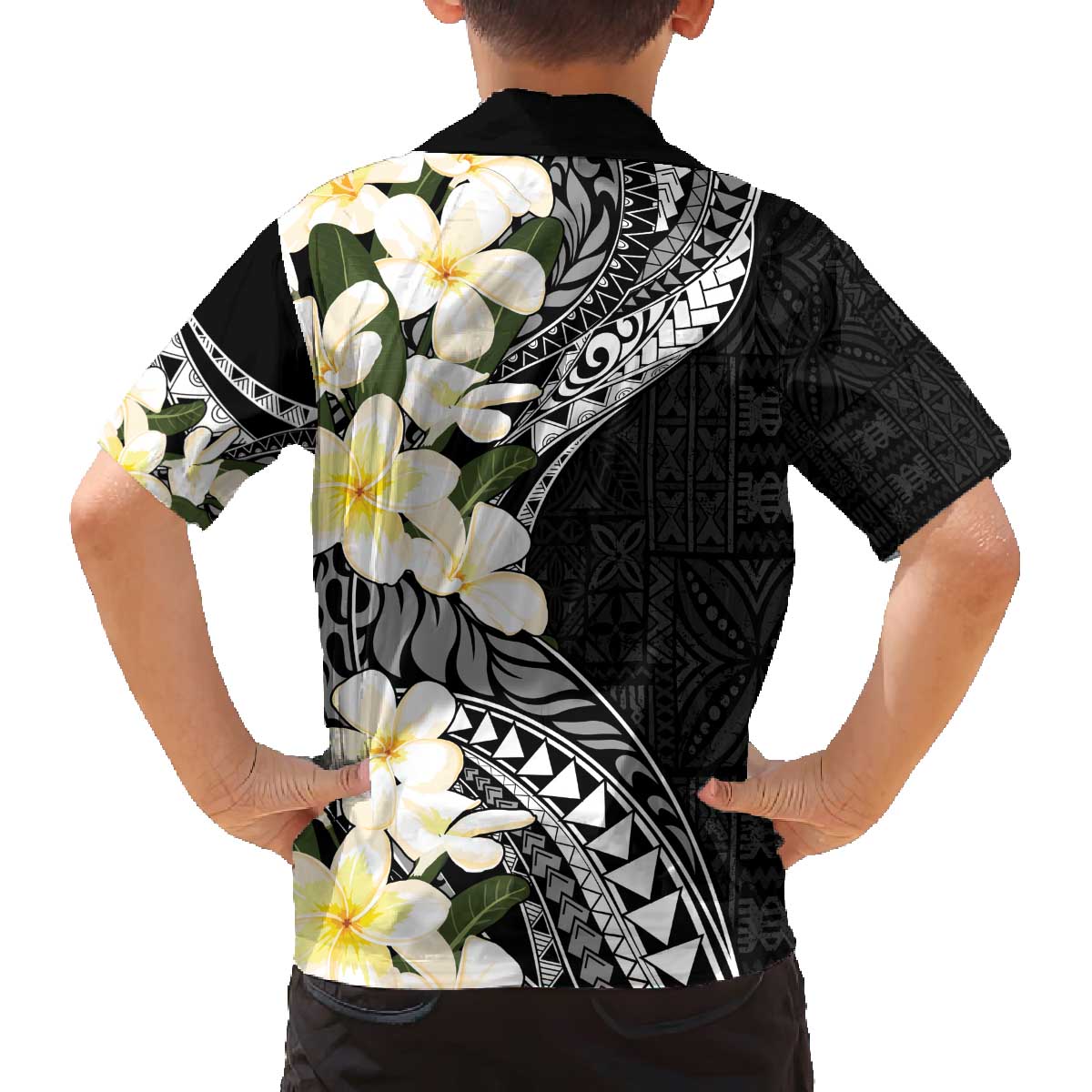 Aloha Hawaii Festive Family Matching Off The Shoulder Long Sleeve Dress and Hawaiian Shirt Frangipani Lace Classic LT7 - Polynesian Pride