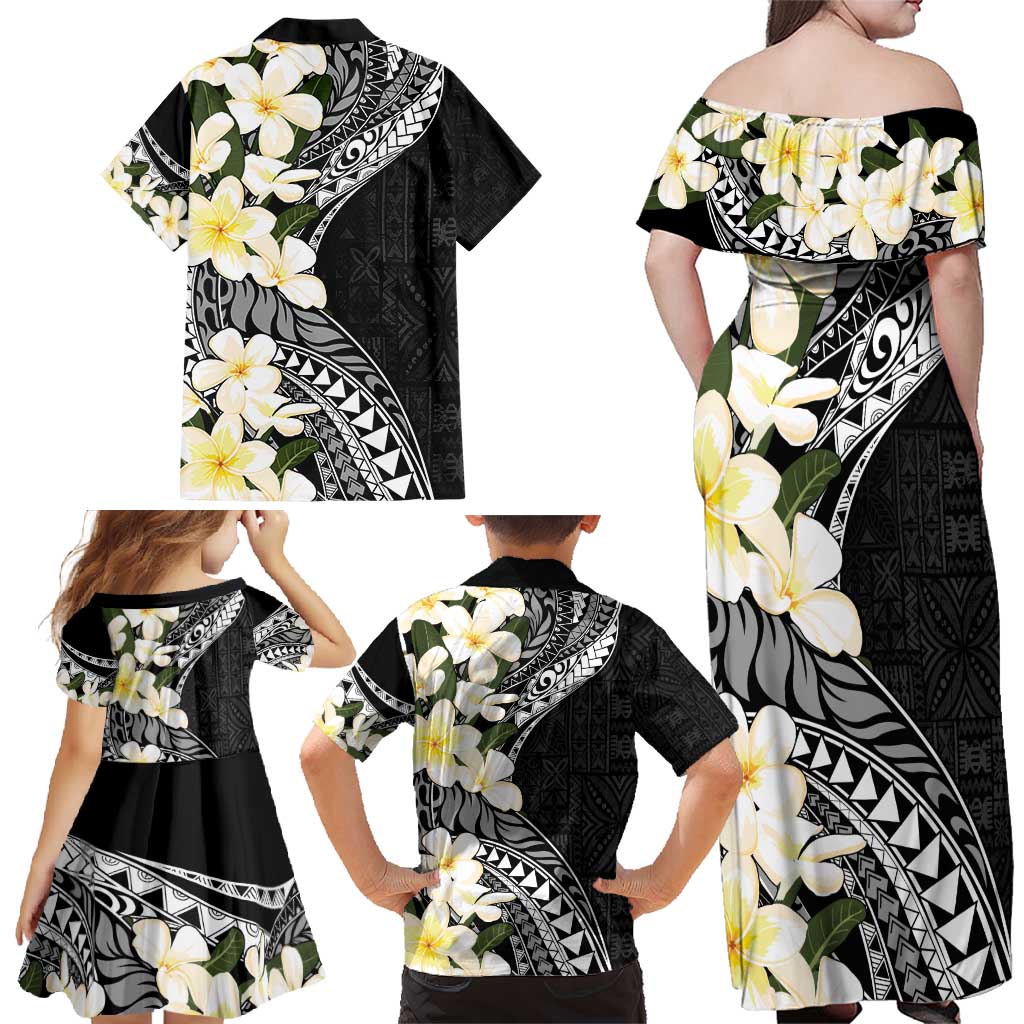 Aloha Hawaii Festive Family Matching Off Shoulder Maxi Dress and Hawaiian Shirt Frangipani Lace Classic LT7 - Polynesian Pride
