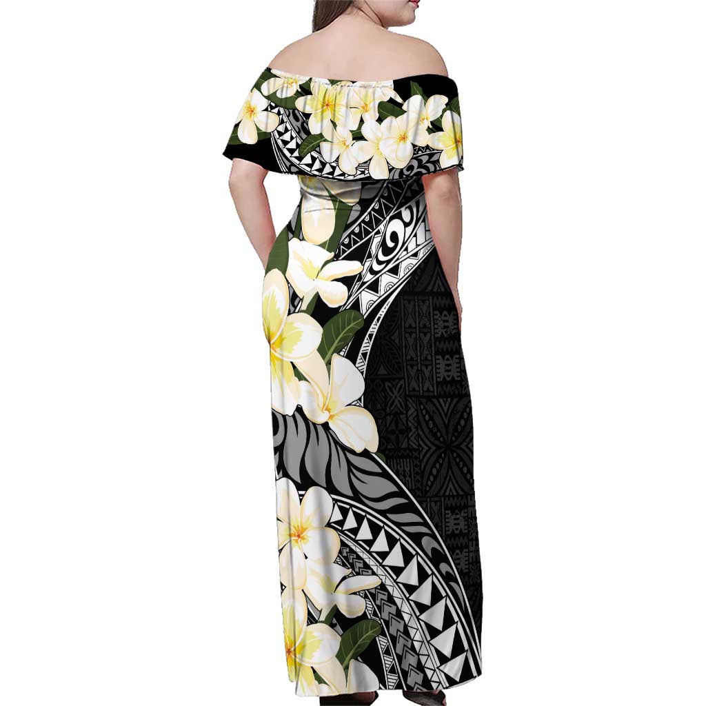 Aloha Hawaii Festive Family Matching Off Shoulder Maxi Dress and Hawaiian Shirt Frangipani Lace Classic LT7 - Polynesian Pride