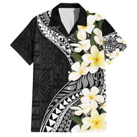 Aloha Hawaii Festive Family Matching Off Shoulder Short Dress and Hawaiian Shirt Frangipani Lace Classic LT7 Dad's Shirt - Short Sleeve Black - Polynesian Pride