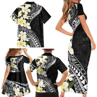 Aloha Hawaii Festive Family Matching Short Sleeve Bodycon Dress and Hawaiian Shirt Frangipani Lace Classic LT7 - Polynesian Pride