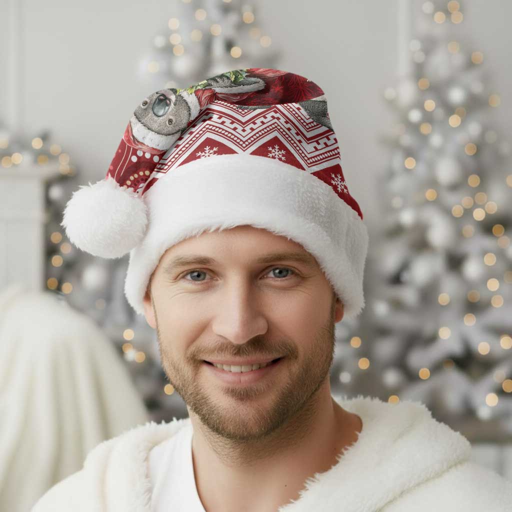 Here For A Koality Xmas Australia Abogirinal Christmas Santa Hat Santa Koala LT7 - Polynesian Pride