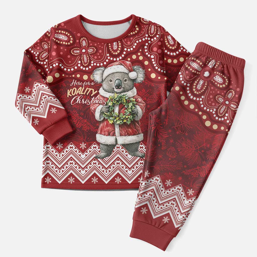 Here For A Koality Xmas Australia Abogirinal Christmas Pajama Set Santa Koala LT7 Men Red - Polynesian Pride