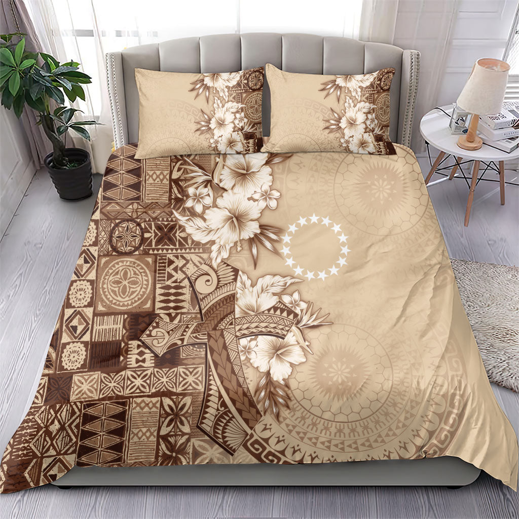Kia Orana Cook Islands Tapa Floral With Cross Bedding Set Beige