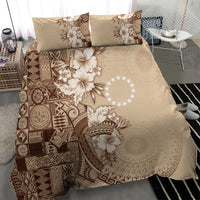Kia Orana Cook Islands Tapa Floral With Cross Bedding Set Beige