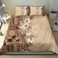 Kia Orana Cook Islands Tapa Floral With Cross Bedding Set Beige