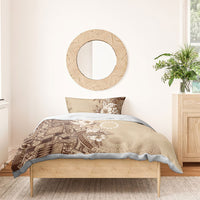 Kia Orana Cook Islands Tapa Floral With Cross Bedding Set Beige