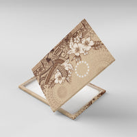 Kia Orana Cook Islands Tapa Floral With Cross Canvas Wall Art Beige