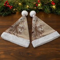 Kia Orana Cook Islands Tapa Floral With Cross Christmas Santa Hat Beige LT7 - Polynesian Pride