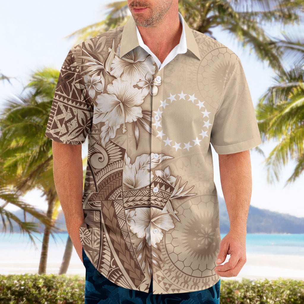 Kia Orana Cook Islands Tapa Floral With Cross Hawaiian Shirt Beige LT7 - Polynesian Pride