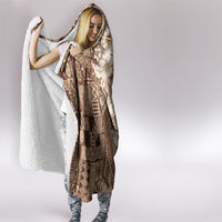 Kia Orana Cook Islands Tapa Floral With Cross Hooded Blanket Beige LT7 - Polynesian Pride