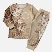 Kia Orana Cook Islands Tapa Floral With Cross Christmas Pajama Set Beige LT7 Men Beige - Polynesian Pride