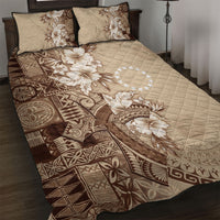 Kia Orana Cook Islands Tapa Floral With Cross Quilt Bed Set Beige LT7 Beige - Polynesian Pride