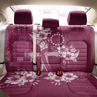Kia Orana Cook Islands Tapa Floral With Cross Back Car Seat Cover Maroon LT7 - Polynesian Pride