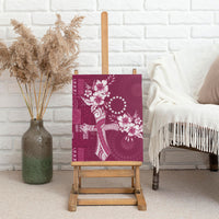 Kia Orana Cook Islands Tapa Floral With Cross Canvas Wall Art Maroon