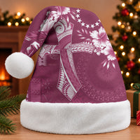 Kia Orana Cook Islands Tapa Floral With Cross Christmas Santa Hat Maroon LT7 Without Fur Maroon - Polynesian Pride