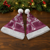 Kia Orana Cook Islands Tapa Floral With Cross Christmas Santa Hat Maroon LT7 - Polynesian Pride