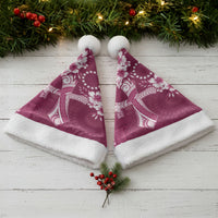 Kia Orana Cook Islands Tapa Floral With Cross Christmas Santa Hat Maroon LT7 - Polynesian Pride