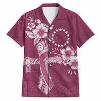 Kia Orana Cook Islands Tapa Floral With Cross Hawaiian Shirt Maroon LT7 Maroon - Polynesian Pride