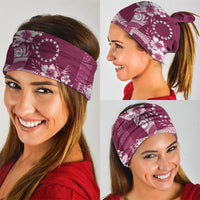 Kia Orana Cook Islands Tapa Floral With Cross Neck Gaiter Maroon